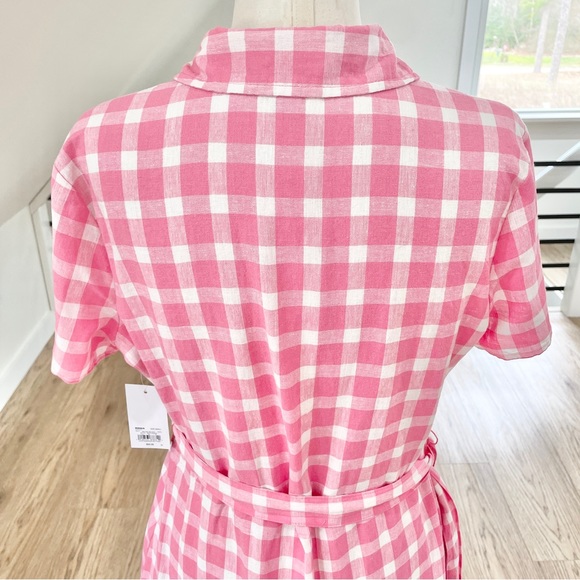 NWT S M L XL Barbie, pink and white collared dress with pockets - Picture 7 of 10